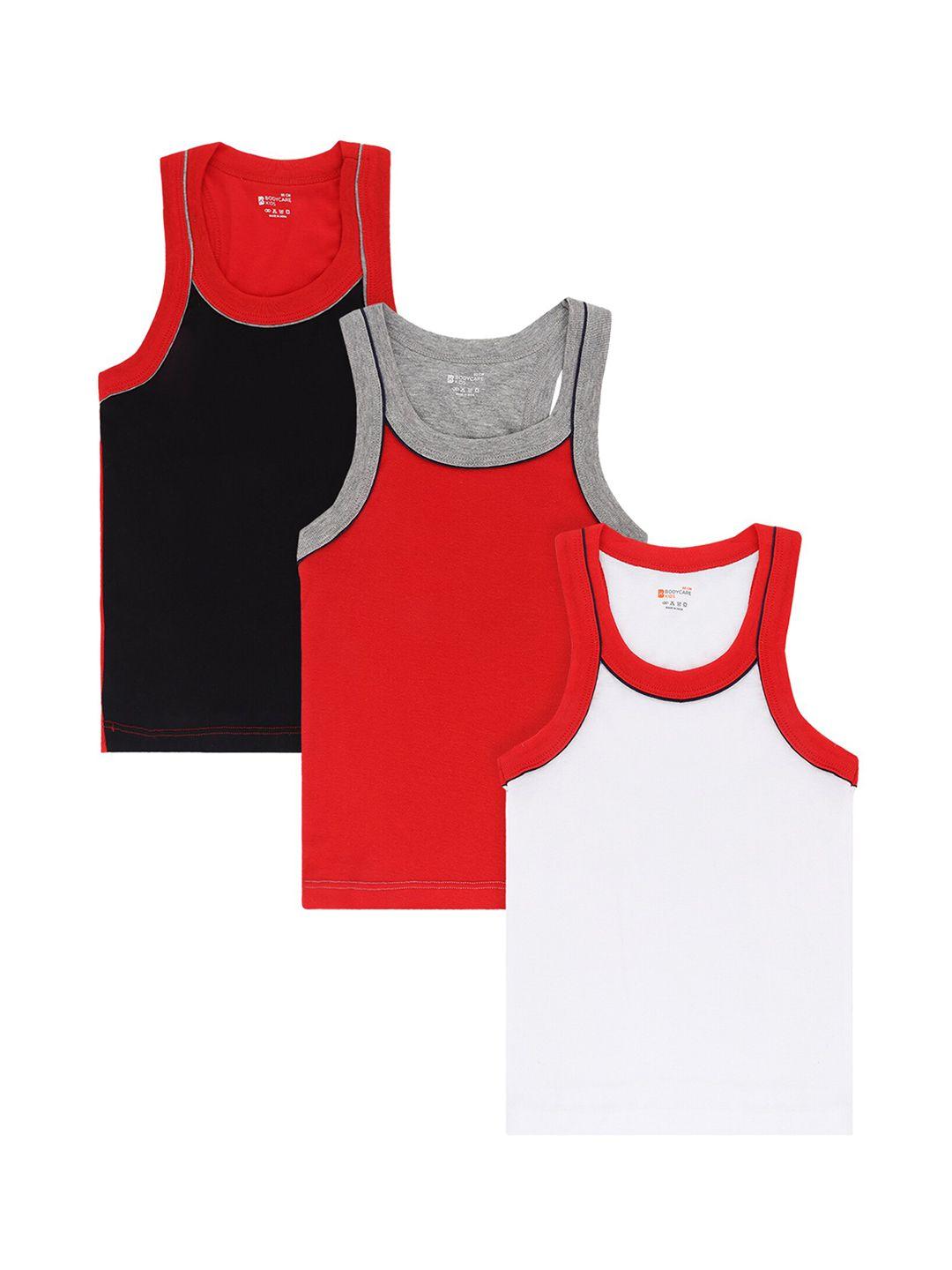bodycare kids boys pack of 3 assorted cotton innerwear vests