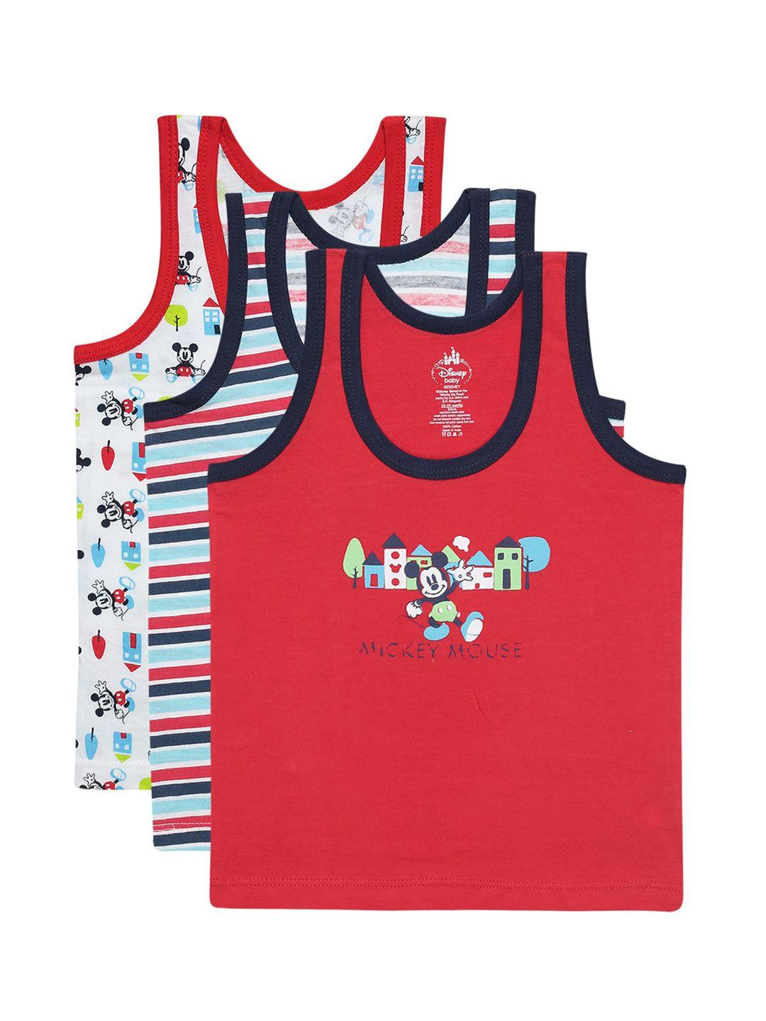 bodycare kids boys pack of 3 assorted mickey & friends printed basic innerwear vests