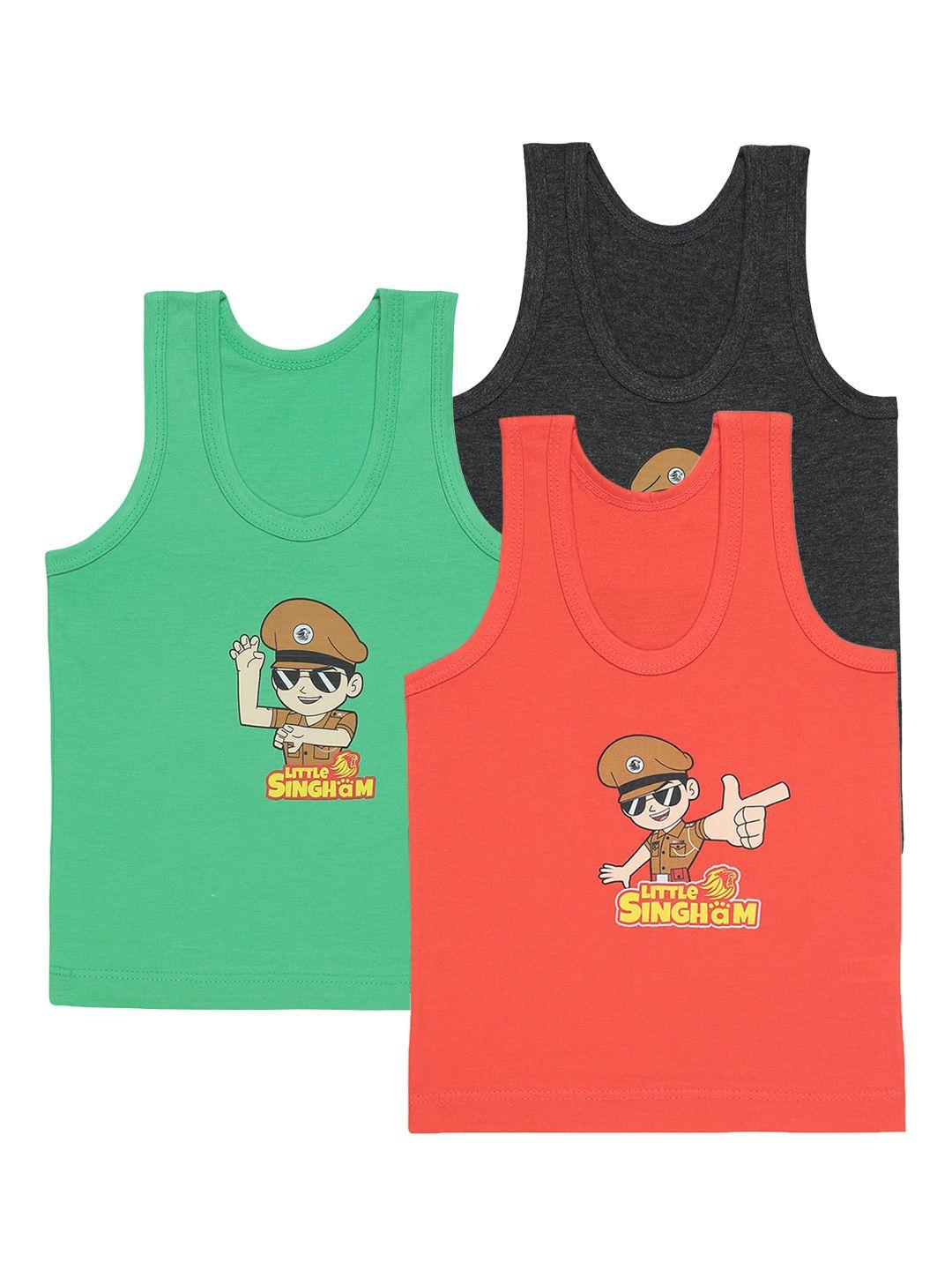 bodycare kids boys pack of 3 assorted printed cotton innerwear vests