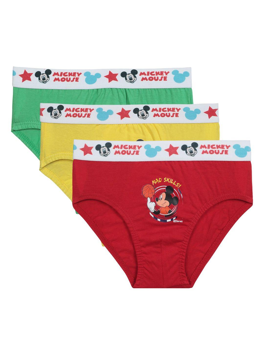 bodycare kids boys pack of 3 mickey mouse printed cotton basic briefs