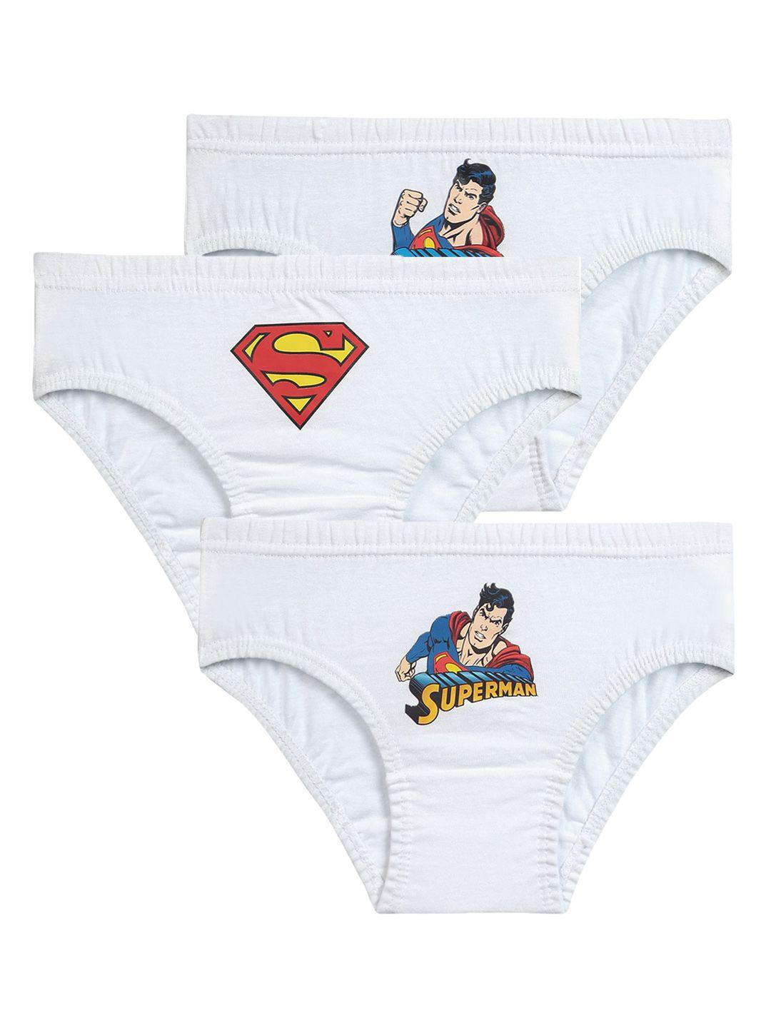 bodycare kids boys pack of 3 mid-rise printed justice league cotton basic briefs