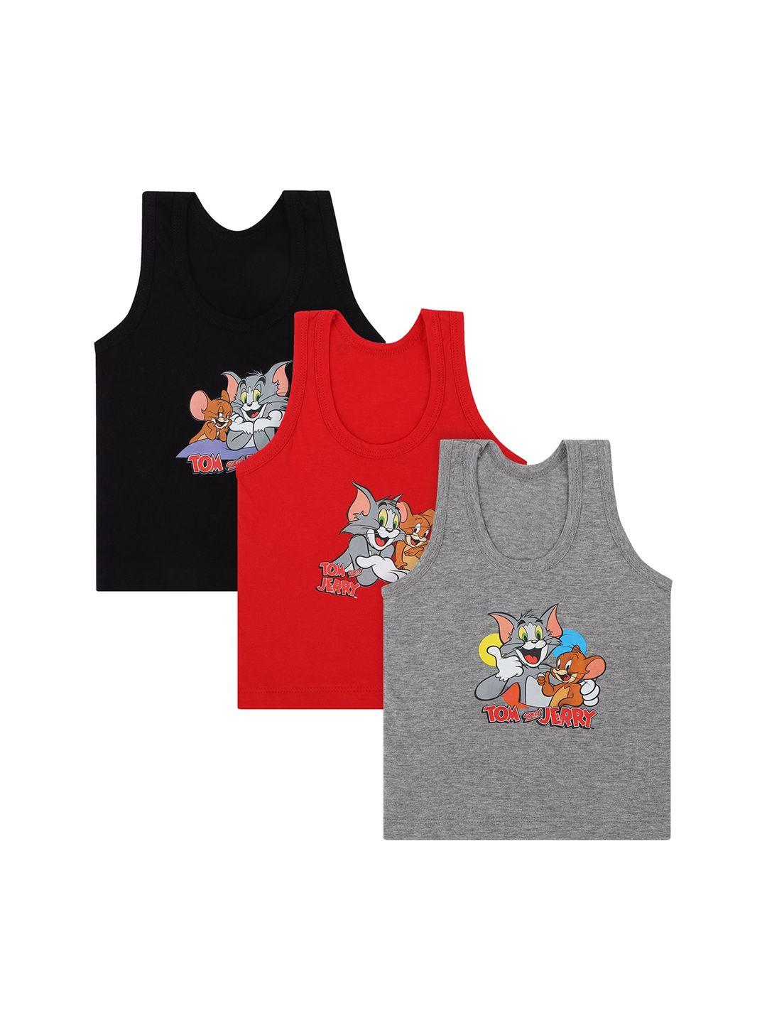 bodycare kids boys pack of 3 printed cotton innerwear vests