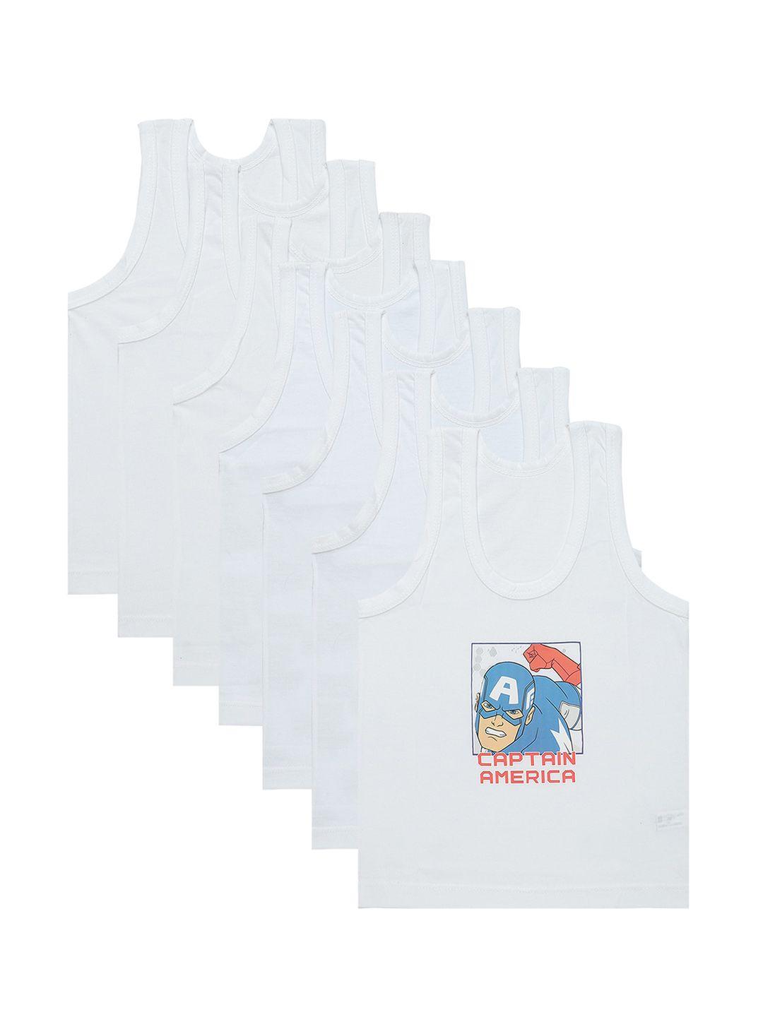 bodycare kids boys pack of 3 white avengers cotton innerwear vests