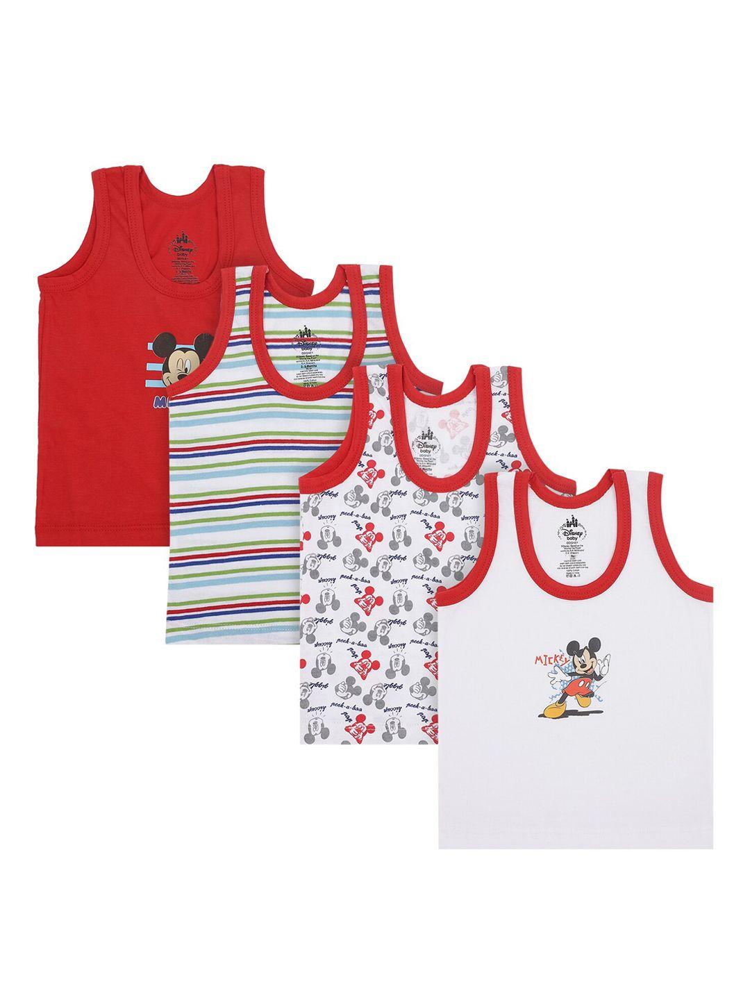 bodycare kids boys pack of 4 assorted mickey & friends cotton basic innerwear vests