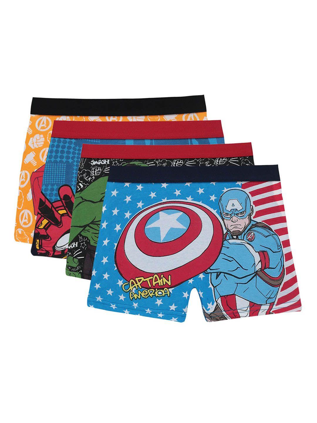 bodycare kids boys pack of 4 avengers printed cotton trunk