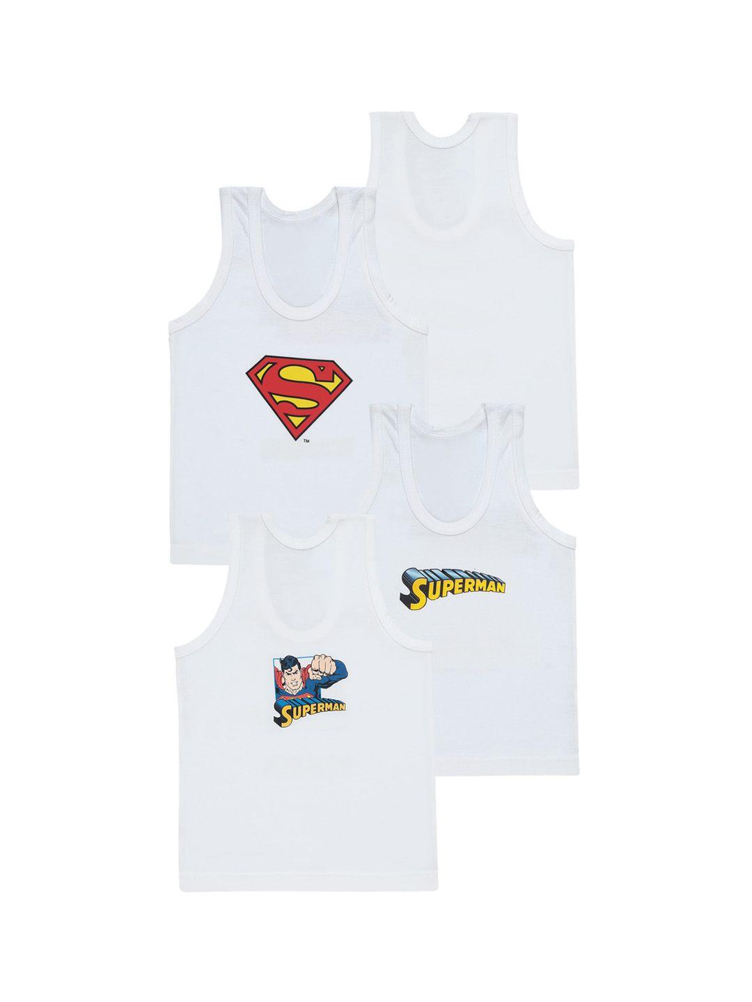 bodycare kids boys pack of 4 printed cotton innerwear vests