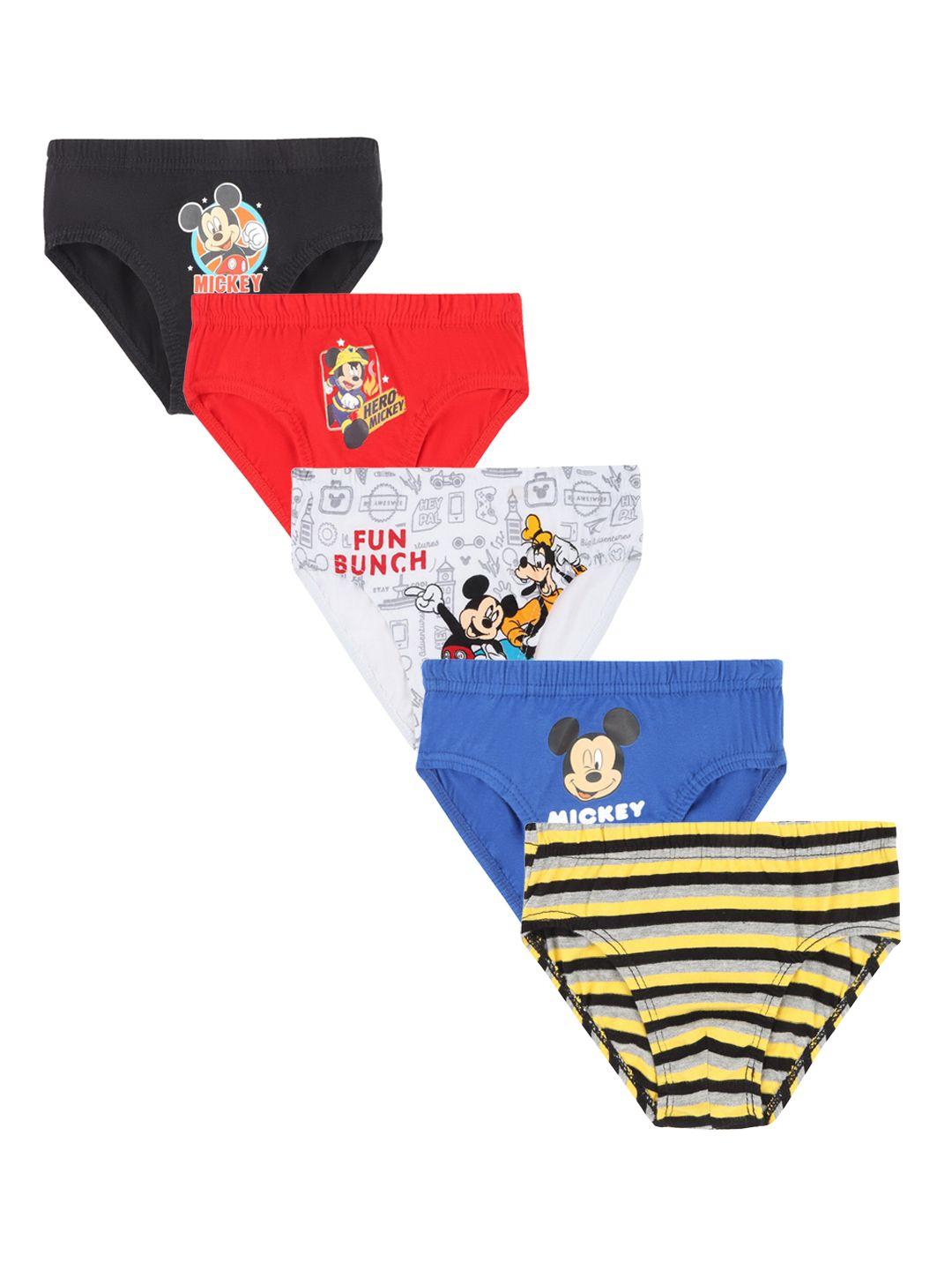 bodycare kids boys pack of 5  black & red printed cotton basic briefs