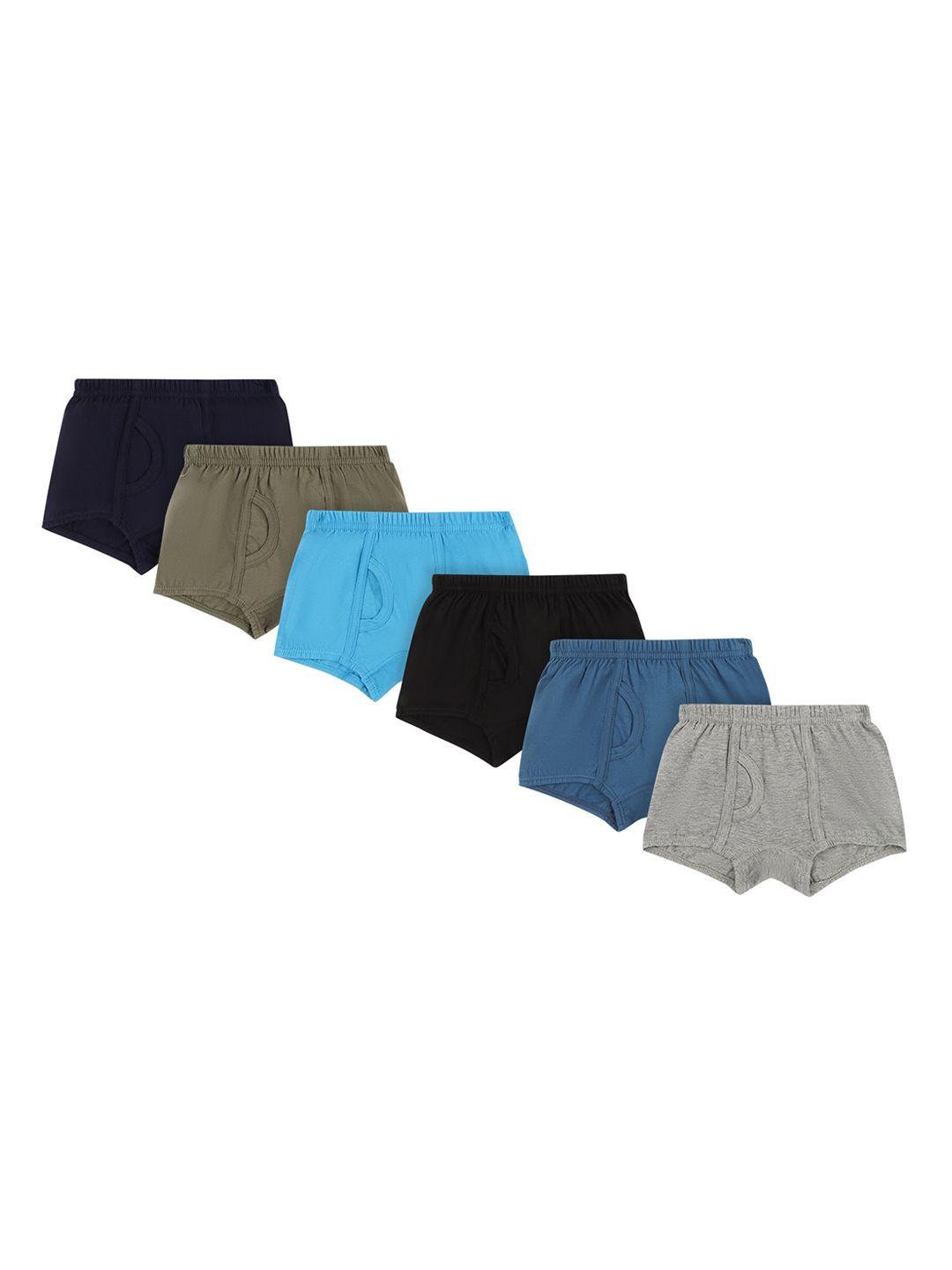 bodycare kids boys pack of 6 assorted cotton trunk