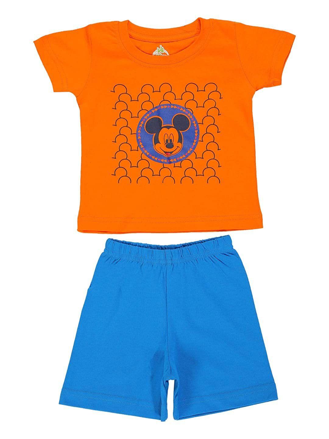 bodycare kids boys printed cotton t-shirt with shorts set