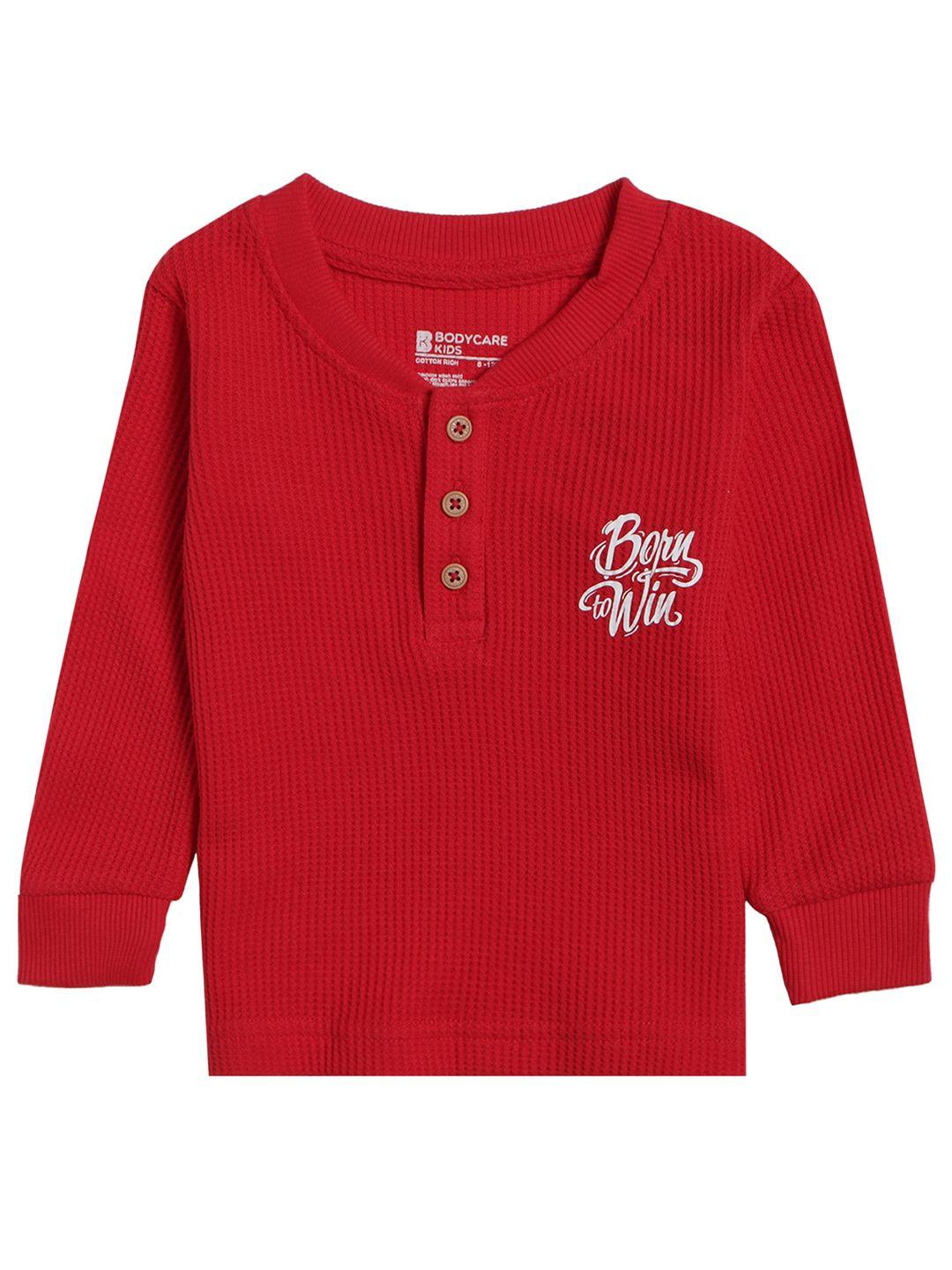 bodycare kids boys red applique t-shirt