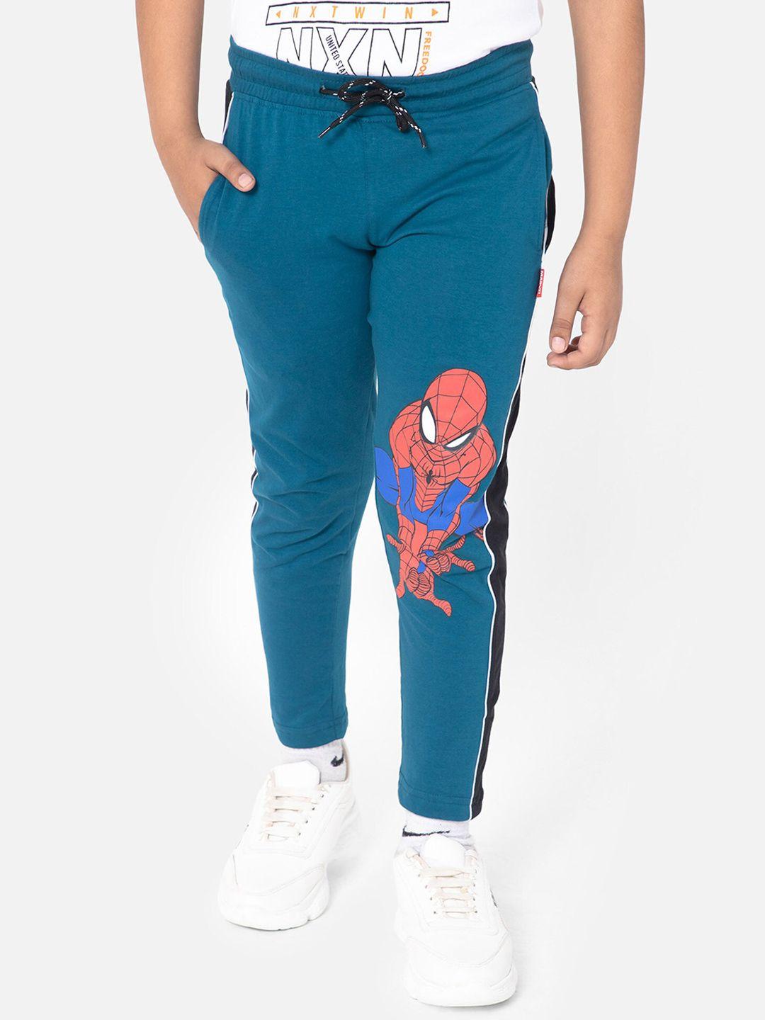 bodycare kids boys spiderman-printed cotton track pants