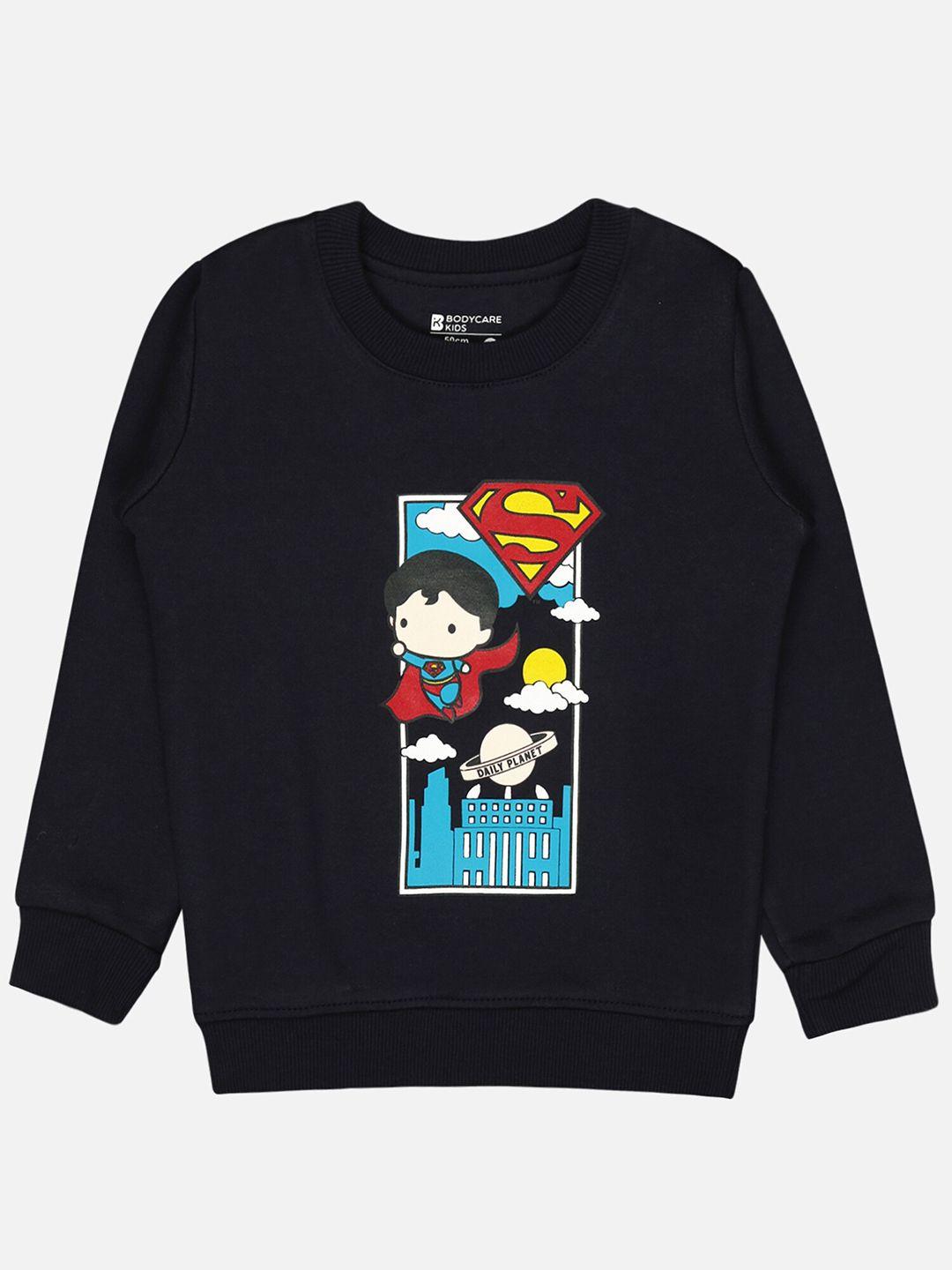 bodycare kids boys superman printed fleece sweatshirt