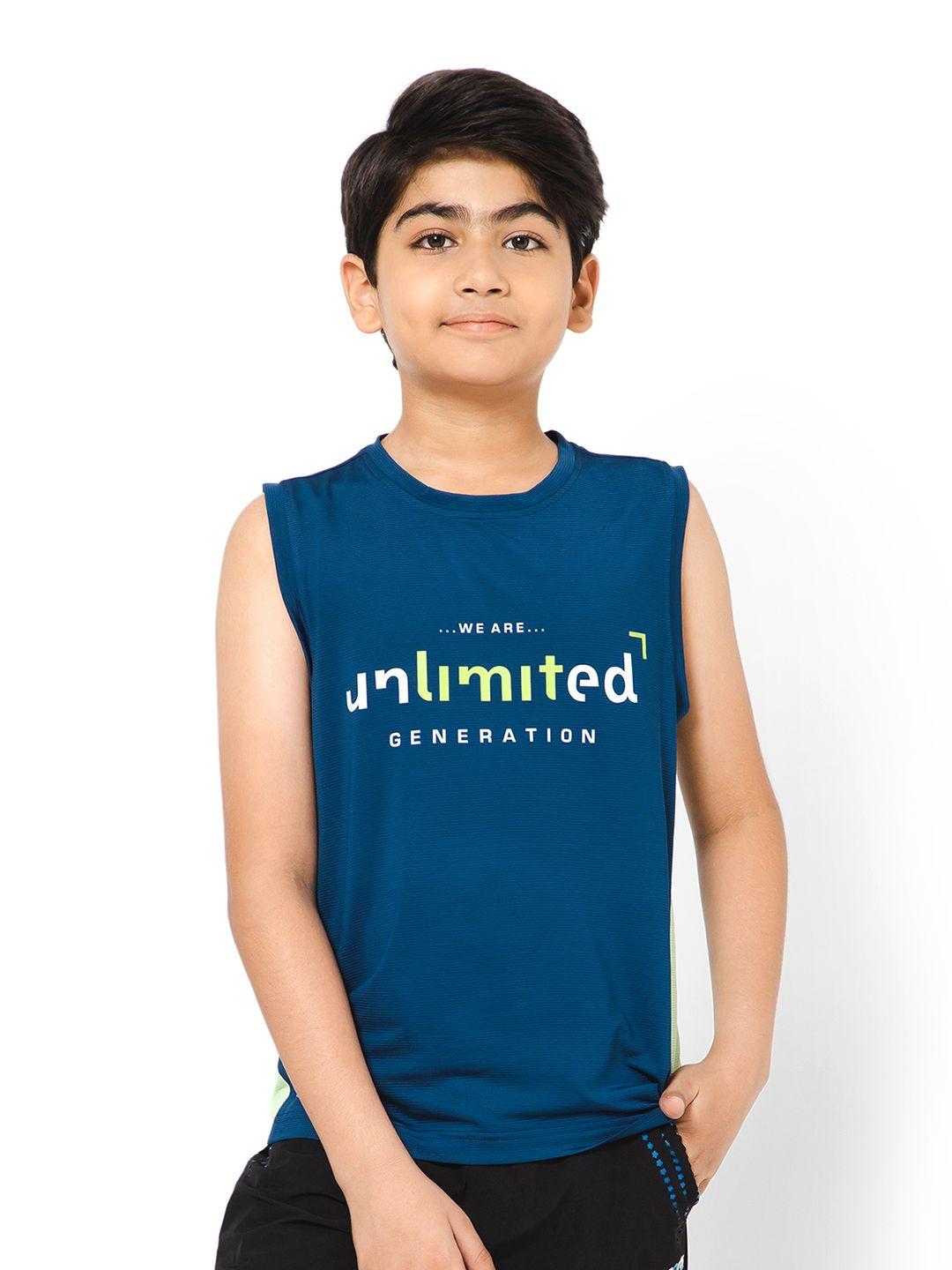 bodycare kids boys typography printed sleeveless t-shirt