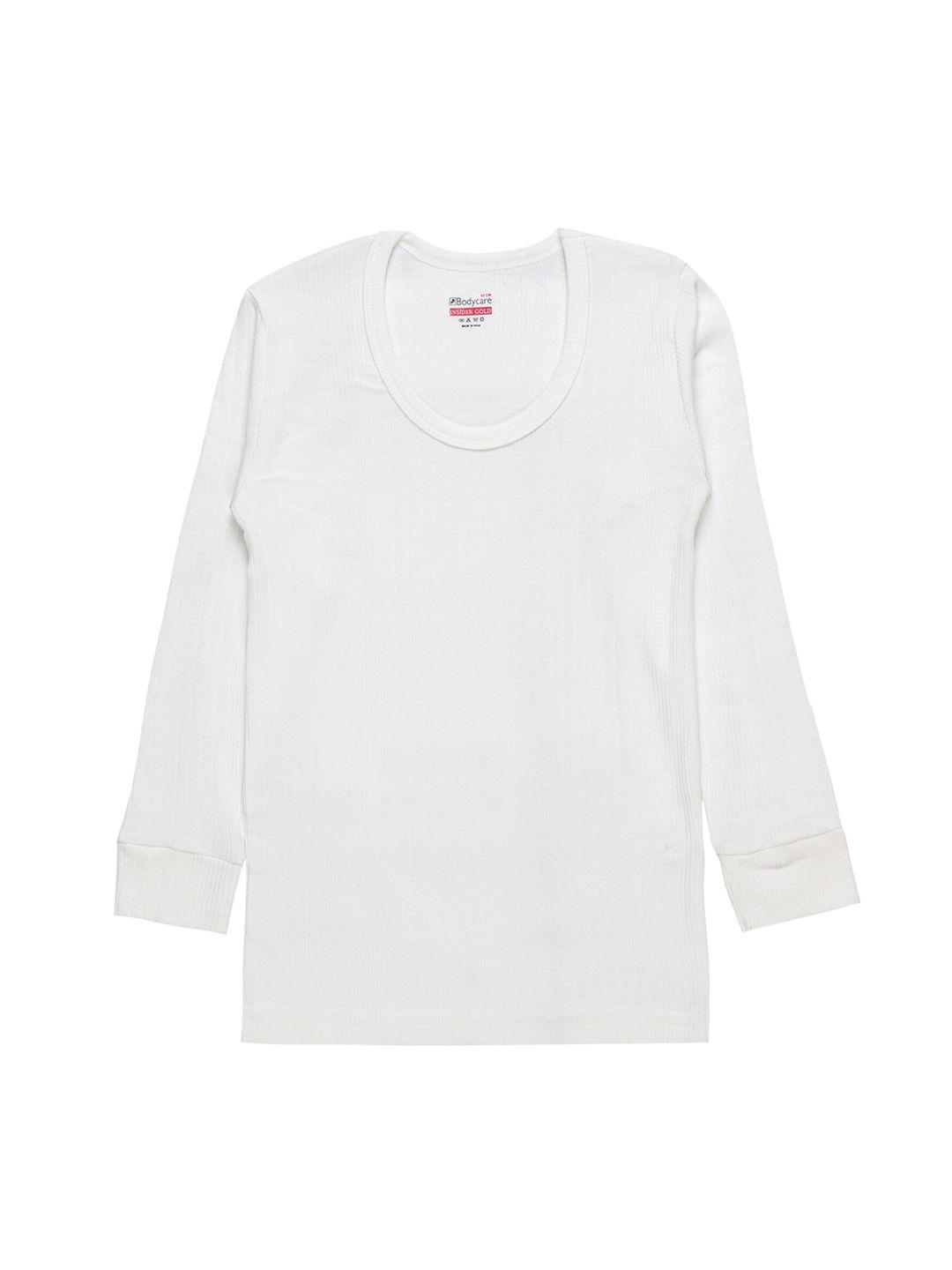 bodycare kids boys white solid cotton thermal tops