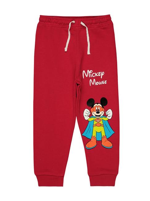 bodycare kids dark red printed trackpants