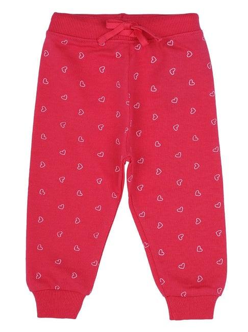 bodycare kids fuschia printed trackpants