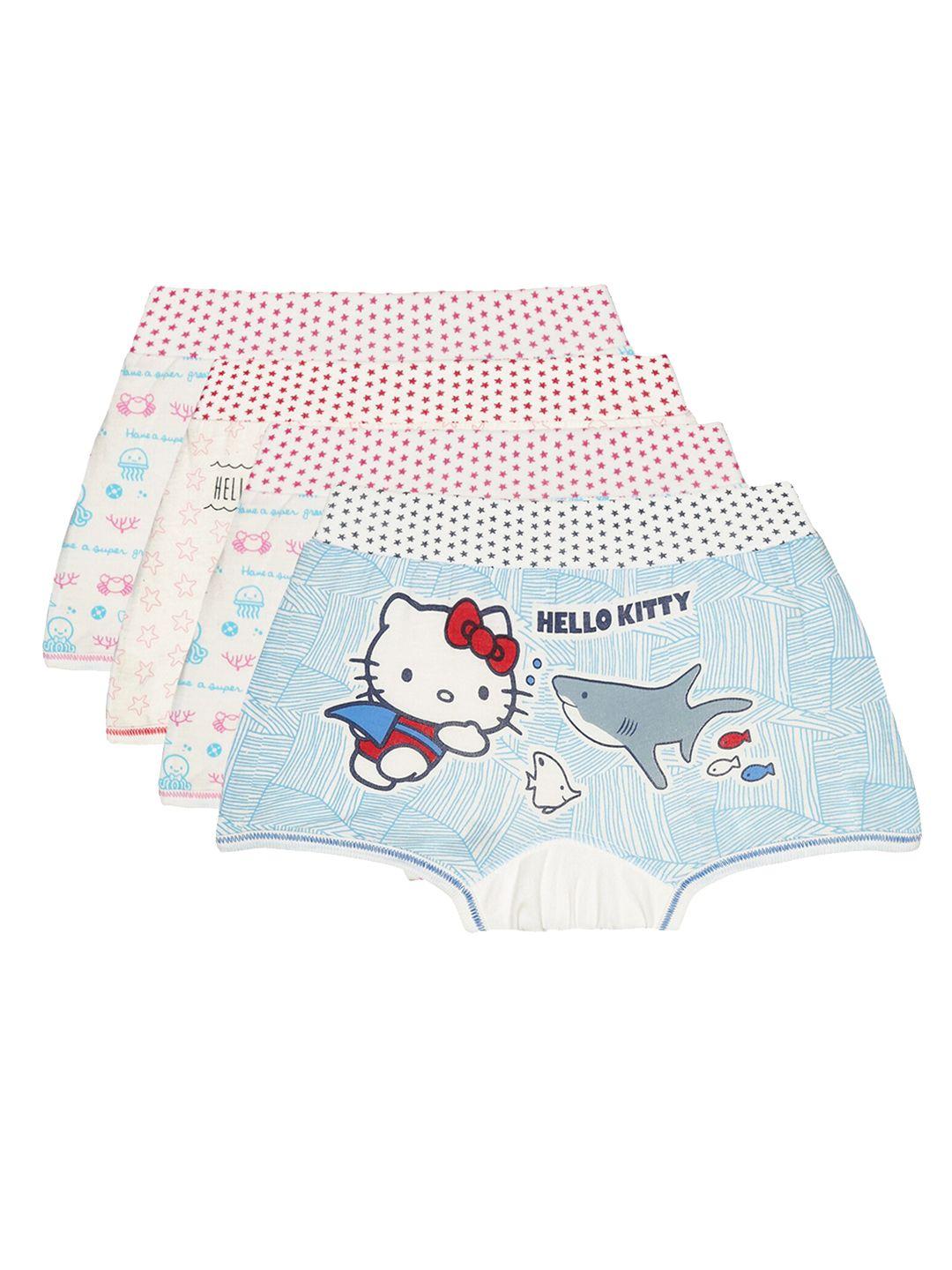 bodycare kids girls pack of 4 printed cotton boxer briefs