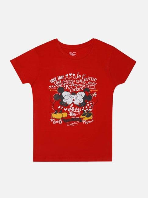 bodycare kids imperial red cotton printed t-shirt