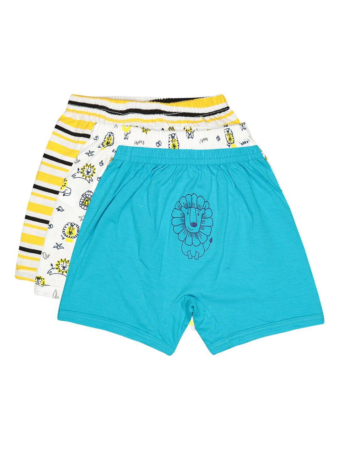 bodycare kids infant boys pack of 3 assorted conversational printed cotton shorts