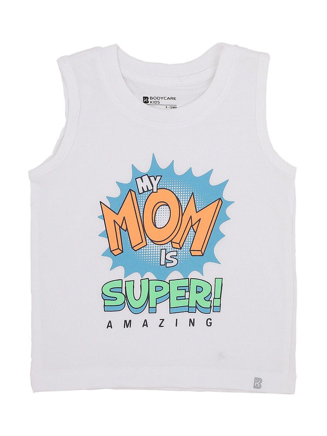 bodycare kids infants typography printed sleeveless antiviral cotton t-shirt