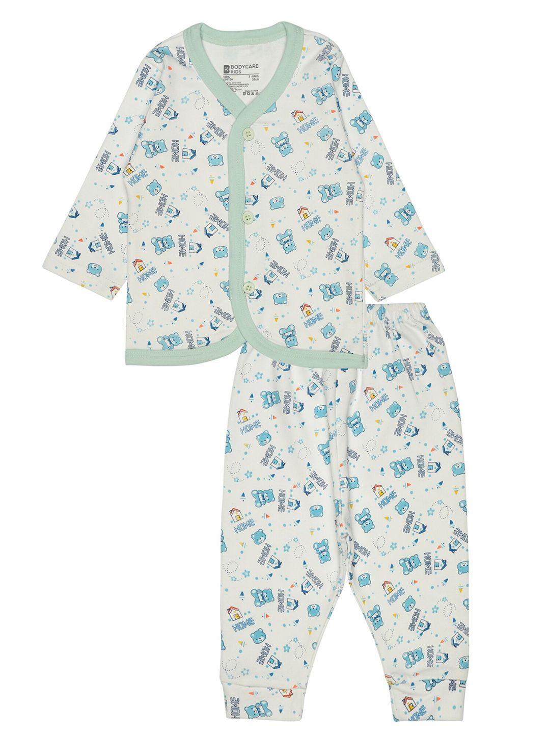 bodycare kids infants unisex printed pure cotton shirt with pyjamas