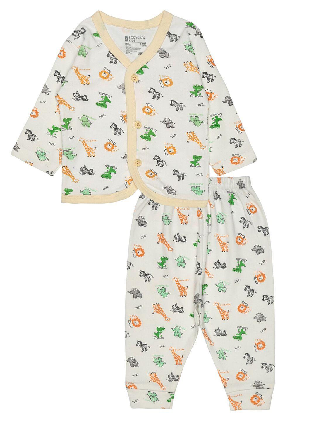 bodycare kids infants unisex printed pure cotton shirt with pyjamas
