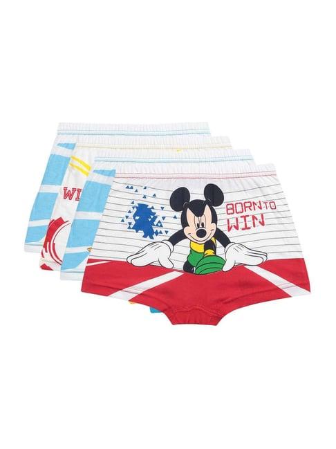 bodycare kids multicolor cotton printed mickey & friends trunk (assorted, pack of 4)