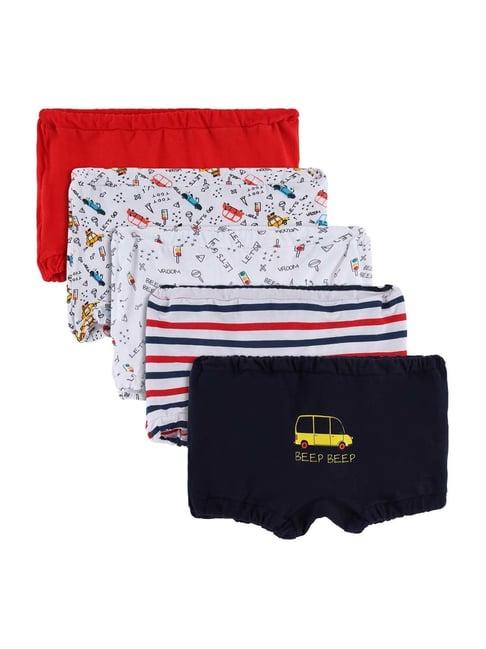bodycare kids multicolor cotton printed trunks (pack of 5)