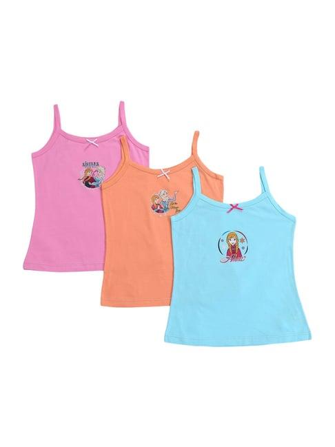 bodycare kids multicolor printed camisoles - pack of 3