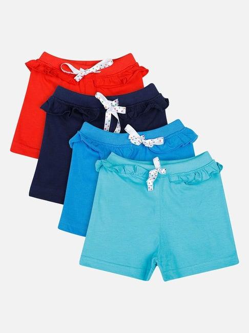 bodycare kids multicolor solid shorts (pack of 4)
