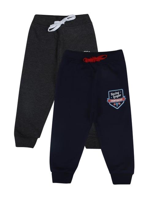 bodycare kids navy cotton printed joggers - pack of 2 (antiviral collection)