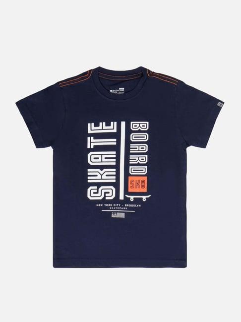 bodycare kids navy cotton printed t-shirt