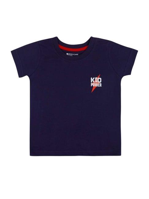 bodycare kids navy cotton printed t-shirt