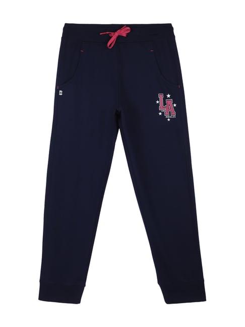 bodycare kids navy cotton printed trackpants (antiviral collection)