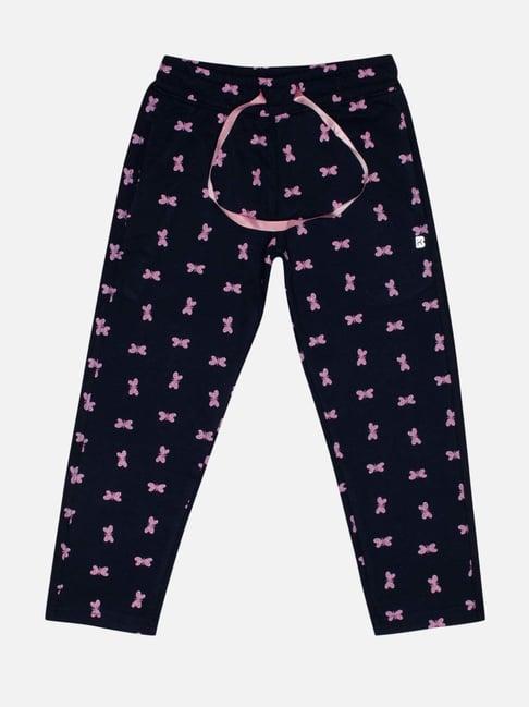 bodycare kids navy cotton printed trackpants