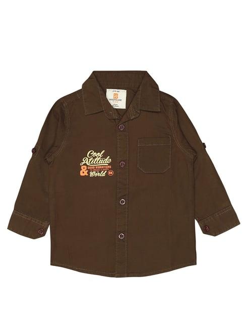 bodycare kids olive solid full sleeves shirt