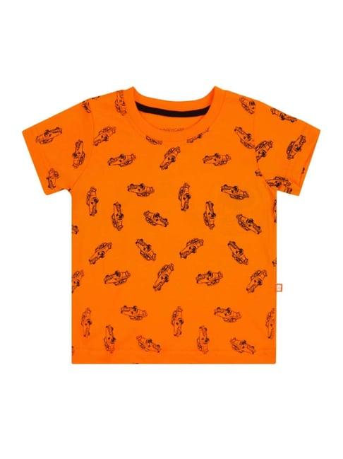 bodycare kids orange cotton printed t-shirt