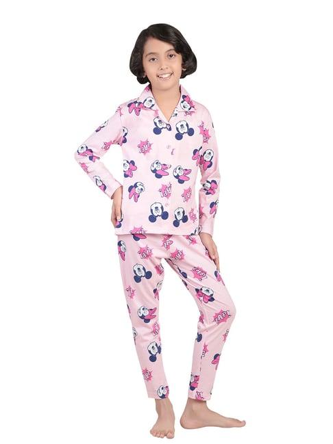 bodycare kids pink printed full sleeves shirt with pants