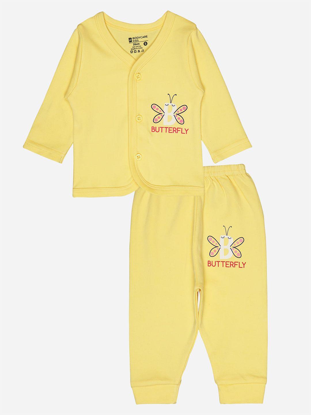 bodycare kids printed v-neck top with pyjamas