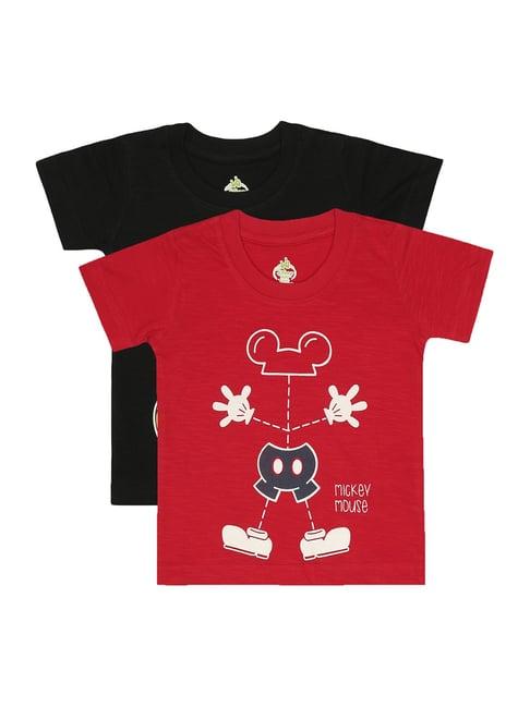 bodycare kids red & black printed t-shirt (pack of 2)