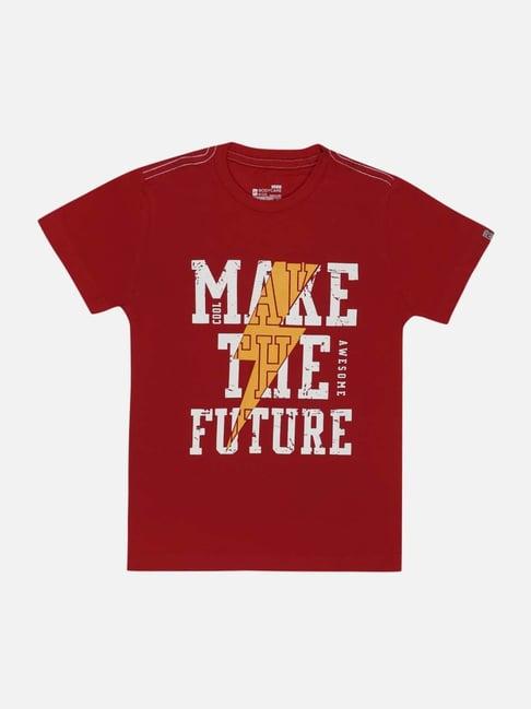 bodycare kids red cotton printed t-shirt