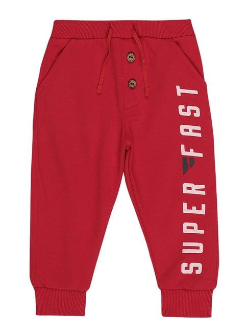 bodycare kids red printed joggers