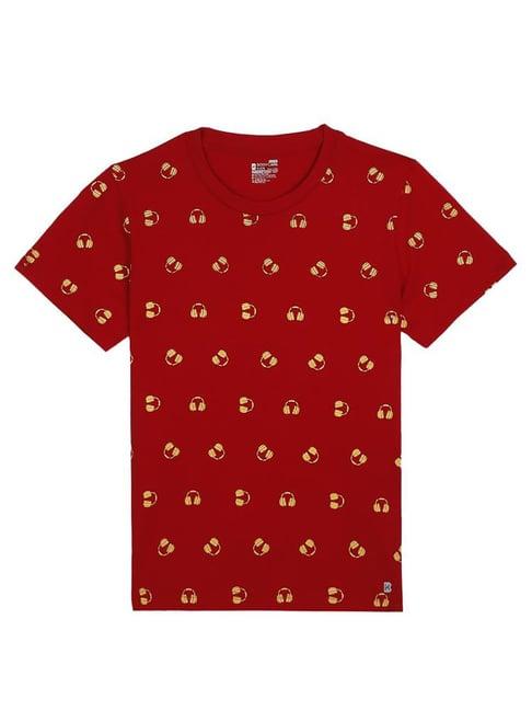 bodycare kids red printed t-shirt