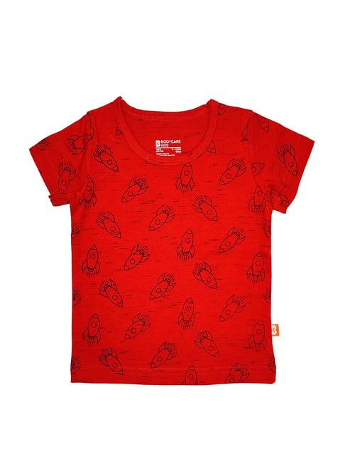 bodycare kids red printed t-shirt