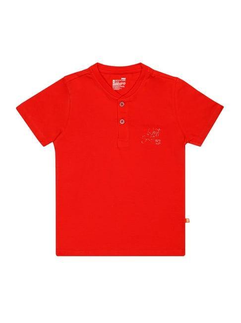 bodycare kids red solid t-shirt