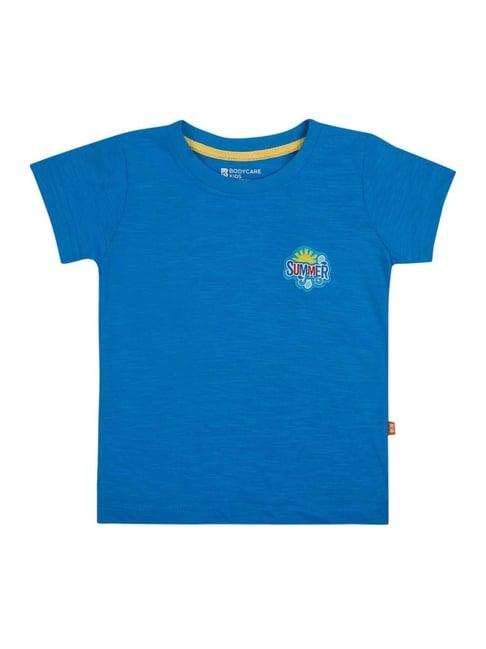 bodycare kids sea blue cotton printed t-shirt