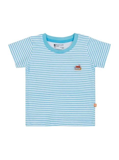 bodycare kids sky blue cotton striped t-shirt