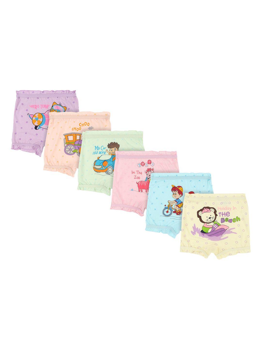 bodycare kids unisex infant pack of 6 assorted printed cotton basic briefs
