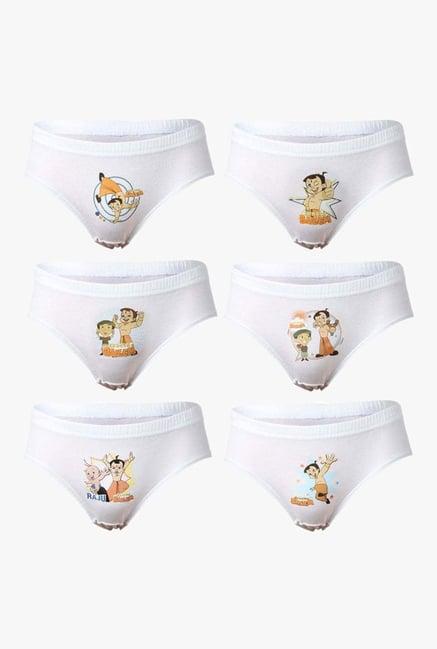 bodycare kids white printed briefs (pack of 6)