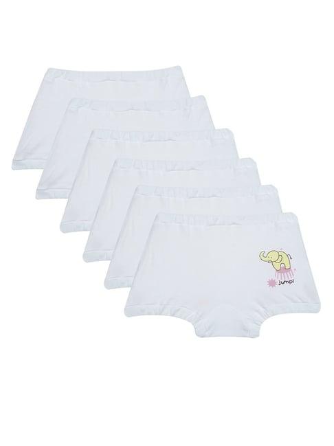bodycare kids white printed trunks (pack of 6)